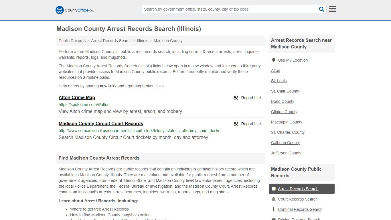 Arrest Records Search - Madison County, IL (Arrests ...